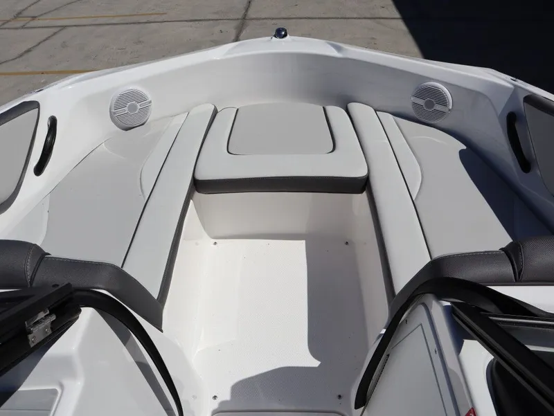 Slide: The Image of Interior of 2026 Yamaha SX190 boat with gray upholstery. - 15