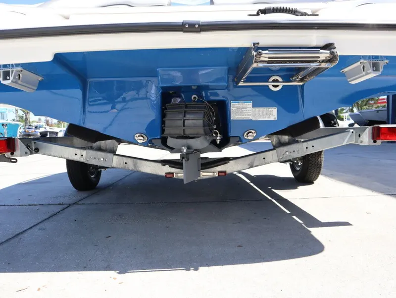 Slide: The Image of Rear view of a 2026 Yamaha SX190 boat on a trailer. - 9