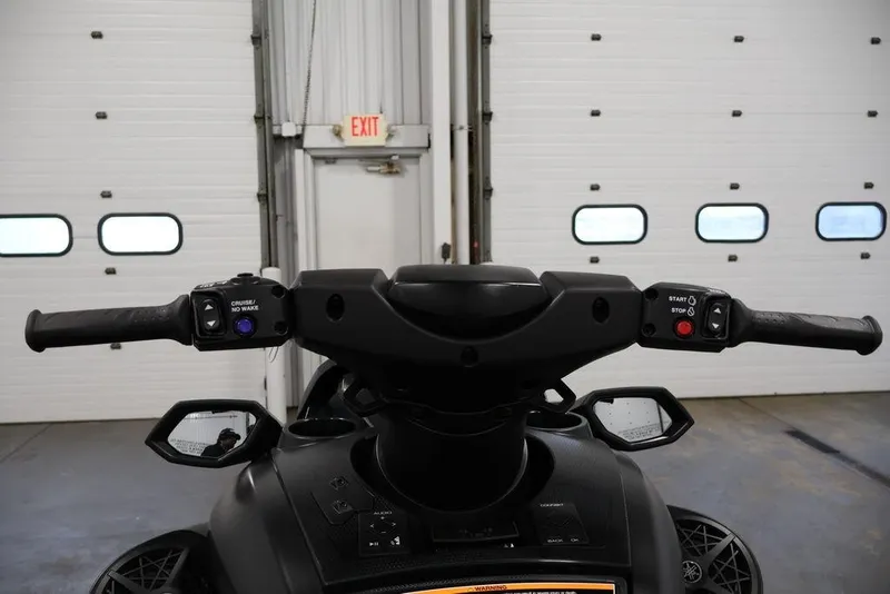 Slide: The Image of 2026 Yamaha WaveRunner FX Limited SVHO handlebars in a garage setting. - 21
