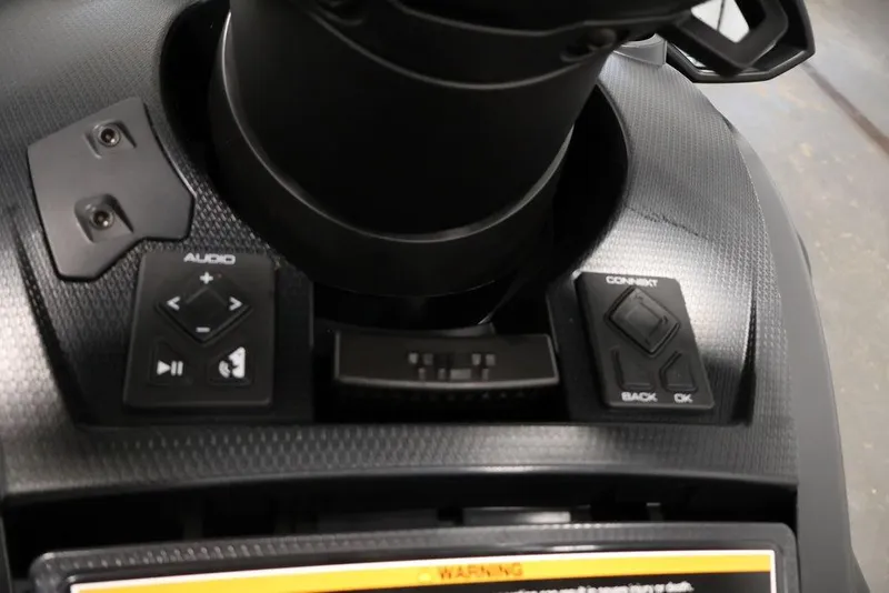 Slide: The Image of Control panel of 2026 Yamaha WaveRunner FX Limited SVHO with audio and connectivity buttons. - 23
