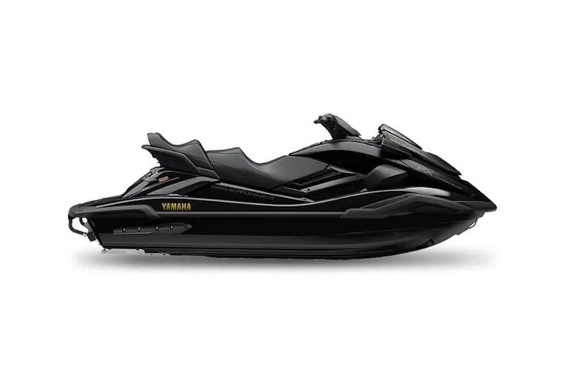 Slide: The Image of 2026 Yamaha WaveRunner FX Limited SVHO, sleek black design, side view. - 8