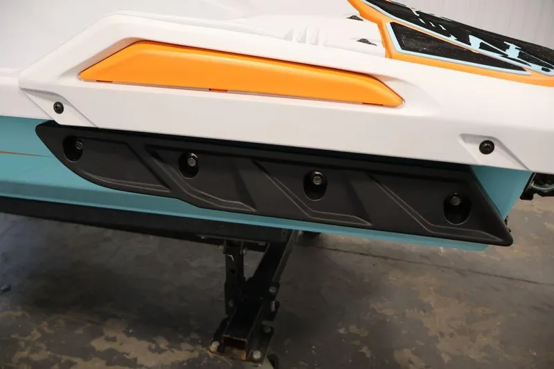 Slide: The Image of 2026 Yamaha WaveRunner JetBlaster LTD side view with vibrant orange and black accents. - 20