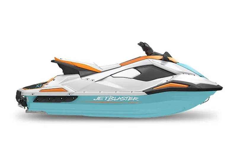 Slide: The Image of 2026 Yamaha WaveRunner JetBlaster LTD, sleek design, vibrant colors, side view. - 28