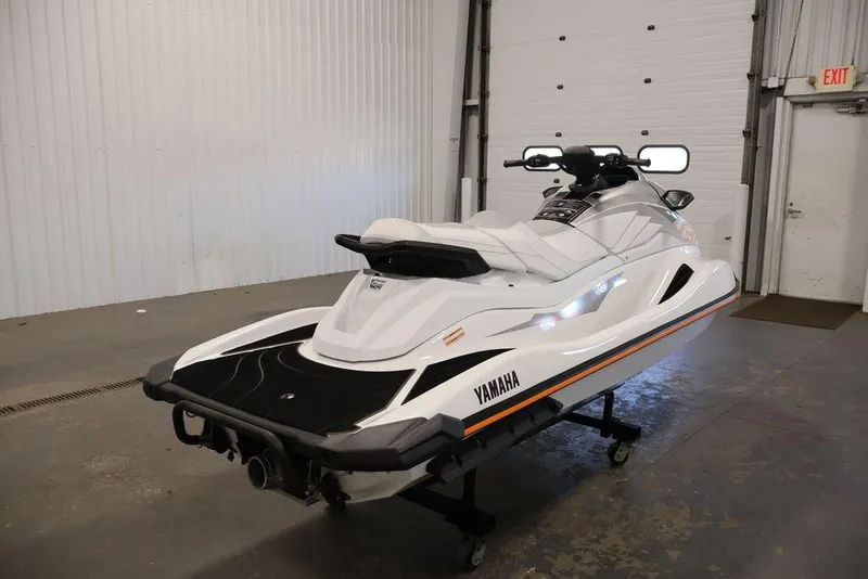 Slide: The Image of 2026 Yamaha WaveRunner GP HO in a garage, showcasing sleek design and advanced features. - 7