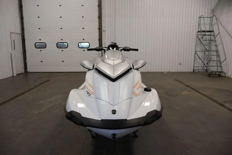 Slide: The Image of 2026 Yamaha WaveRunner GP HO in a garage, front view. - 8