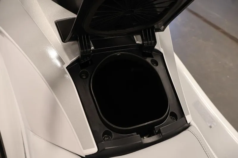 Slide: The Image of 2026 Yamaha WaveRunner GP HO storage compartment open, showcasing interior space. - 9