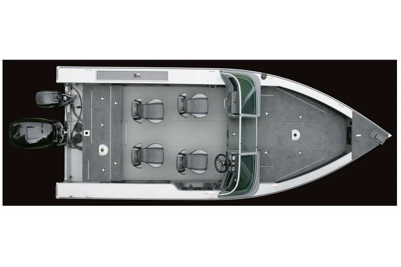Slide: The Image of Manufacturer Provided Image: Top view of a 2016 Lund 2175 Pro-V fishing boat with four seats. - 27