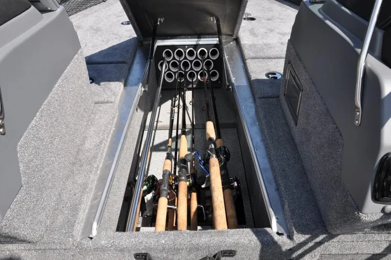 Slide: The Image of Manufacturer Provided Image: 2016 Lund 2175 Pro-V fishing rod storage compartment. - 28