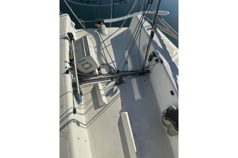 Slide: The Image of Cockpit of a 2007 Flying Tiger 10M sailboat with rigging and equipment. - 8
