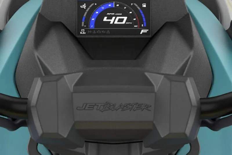 Slide: The Image of 2026 Yamaha WaveRunner JetBlaster PRO 3-Up dashboard with digital display. - 3