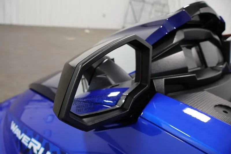 Slide: The Image of 2026 Yamaha WaveRunner VX Limited HO, close-up of side mirror and sleek blue design. - 11