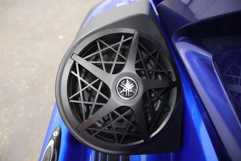 Slide: The Image of 2026 Yamaha WaveRunner VX Limited HO speaker detail, featuring sleek black grille design. - 13