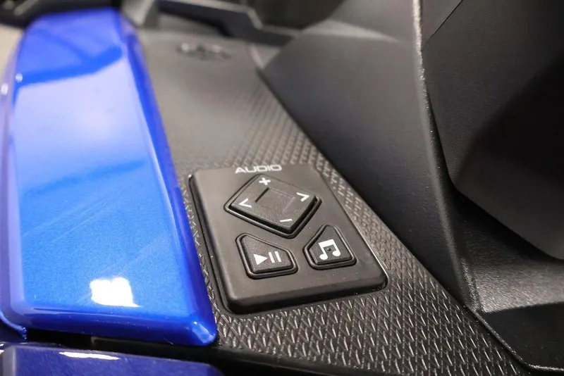 Slide: The Image of 2026 Yamaha WaveRunner VX Limited HO audio controls on sleek blue dashboard. - 17