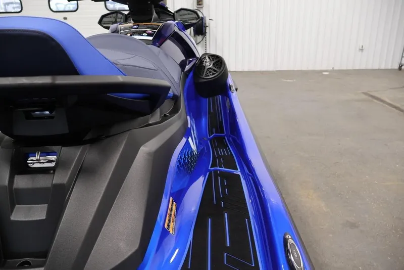 Slide: The Image of 2026 Yamaha WaveRunner VX Limited HO, blue and black design, in a garage setting. - 18