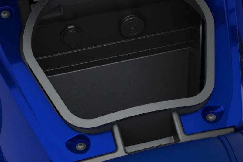 Slide: The Image of 2026 Yamaha WaveRunner VX Limited HO storage compartment, blue exterior detail. - 28