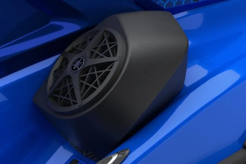 Slide: The Image of 2026 Yamaha WaveRunner VX Limited speaker detail on sleek blue surface. - 4