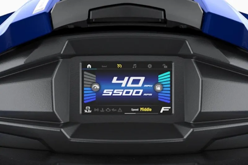 Slide: The Image of Dashboard of 2026 Yamaha WaveRunner VX Limited showing speed and RPM display. - 7