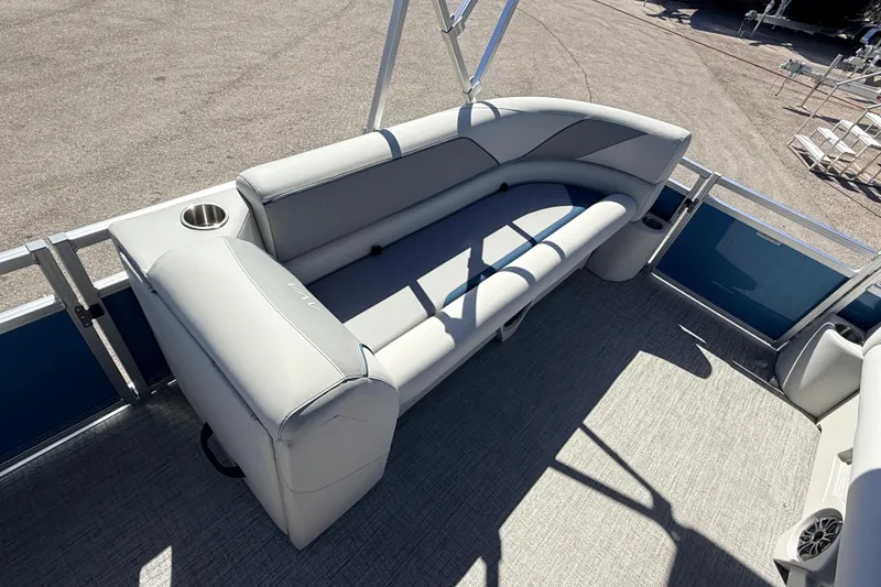Slide: The Image of Luxurious seating on 2026 Avalon 2385 Venture 85 Quad Lounger pontoon boat. - 13