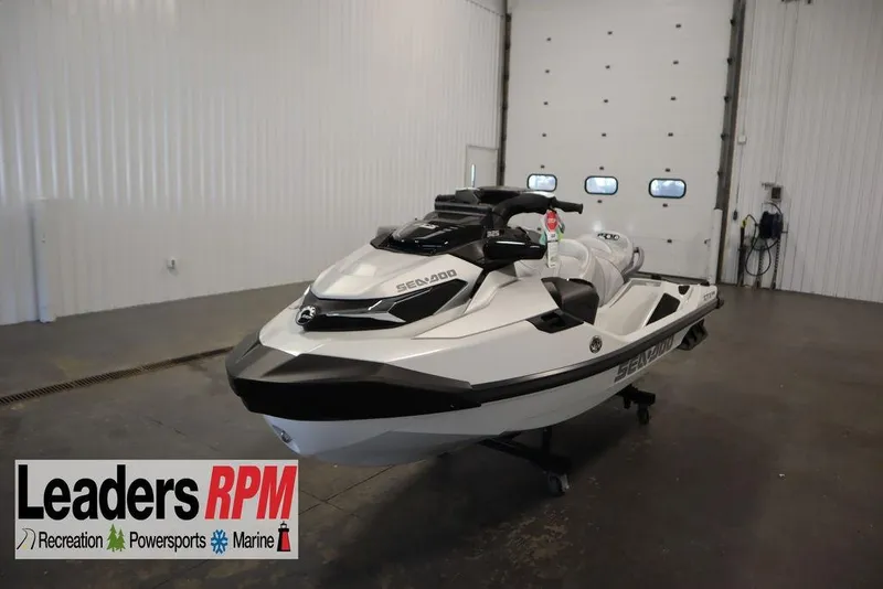 The Image of 2026 Sea-Doo GTX Limited 325 jet ski in showroom, Leaders RPM logo visible. - 1