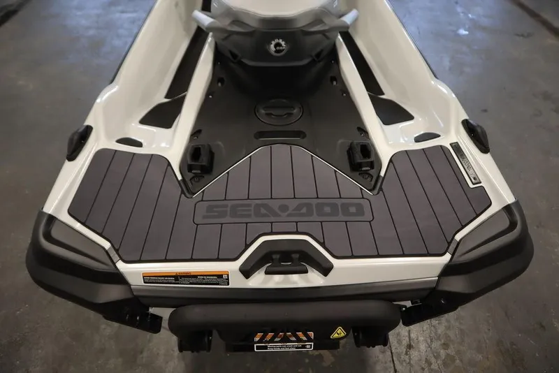 Slide: The Image of 2026 Sea-Doo GTX Limited 325 rear deck, showcasing sleek design and branding. - 19