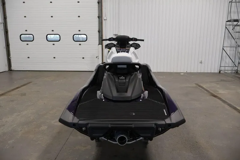 Slide: The Image of 2025 Yamaha WaveRunner VX Cruiser in a garage, rear view. - 7