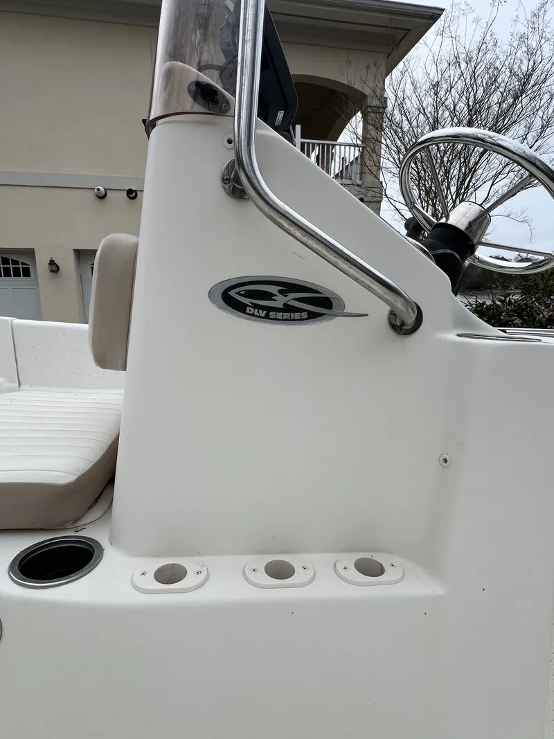 Slide: The Image of Close-up of a 2017 Carolina Skiff 218 DLV boat. - 5