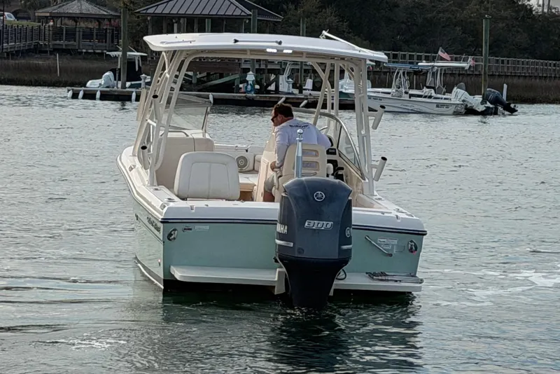 Slide: The Image of 2017 Grady-White Freedom 225 boat with Yamaha engine on calm water. - 3