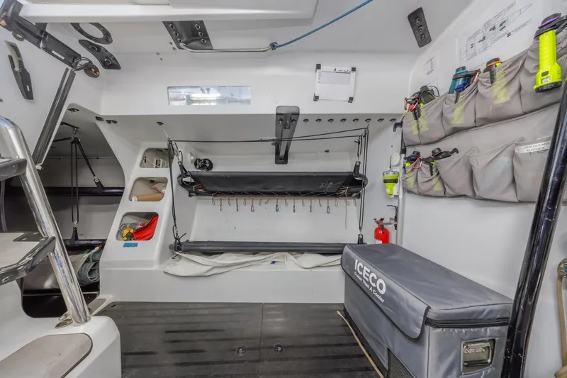 Slide: The Image of Interior of 2007 Rogers 46 yacht with organized storage and equipment. - 34