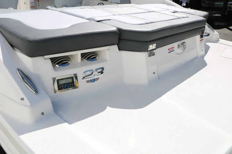 Slide: The Image of Rear view of 2026 Chaparral 23 SSi with cushioned seats. - 11