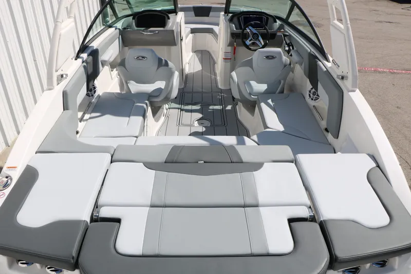 Slide: The Image of Interior of 2026 Chaparral 23 SSi with gray seating. - 16
