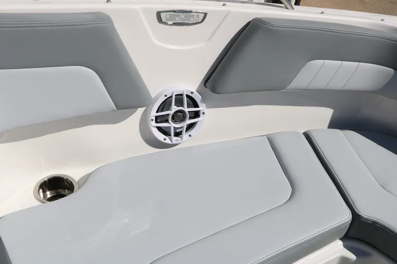Slide: The Image of Interior of 2026 Chaparral 23 SSi with gray upholstery. - 21