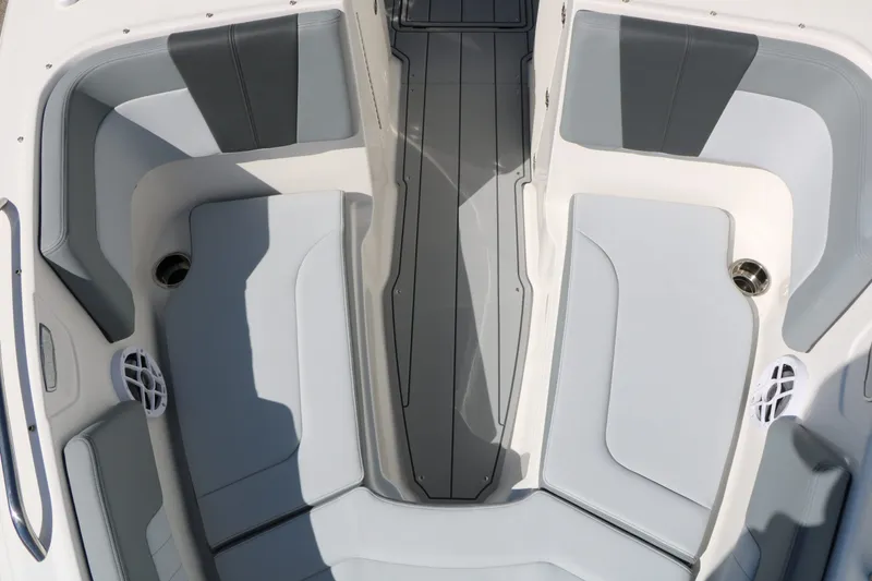 Slide: The Image of Interior of 2026 Chaparral 23 SSi with gray upholstery. - 23