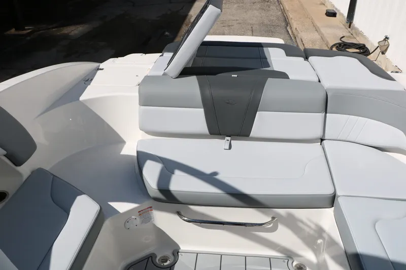 Slide: The Image of Interior of 2026 Chaparral 23 SSi with gray upholstery. - 25