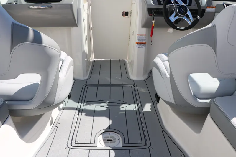 Slide: The Image of Interior of 2026 Chaparral 23 SSi with gray seating. - 35