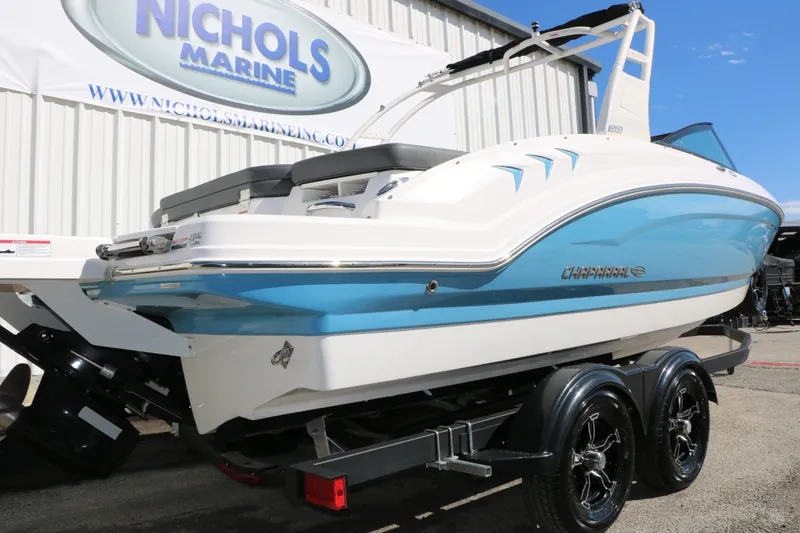 Slide: The Image of Chaparral 23 SSi 2026 boat on trailer at Nichols Marine. - 6