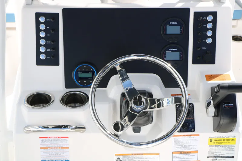 Slide: The Image of Dashboard of the 2026 Robalo R200 Center Console. - 29