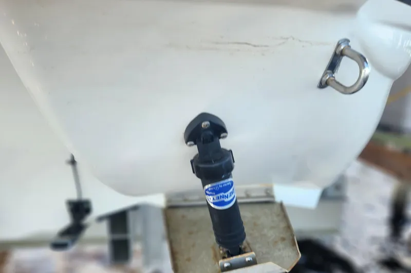 Slide: The Image of 2018 Stingray 235 LR boat transom with hardware and fittings. - 81