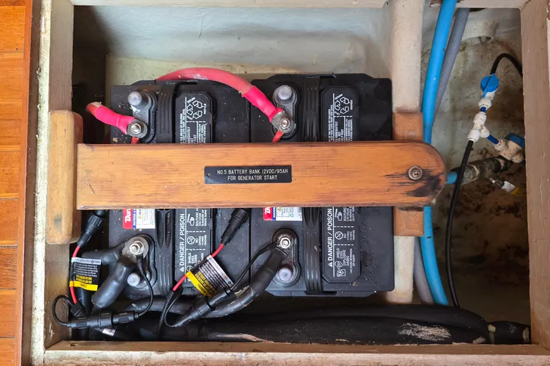 Slide: The Image of Battery bank in a 1996 President 58 model, used for generator start. - 37