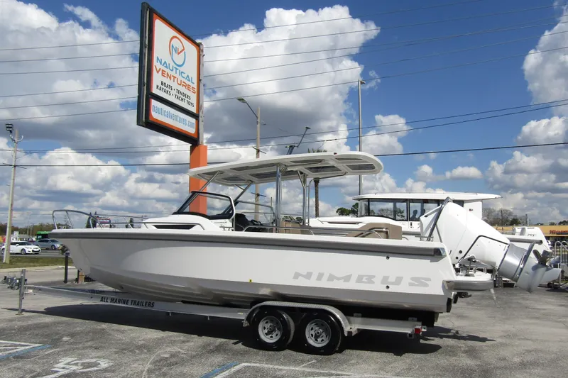 Slide: The Image of Nimbus Tender 9 boat 2026 on trailer at Nautical Ventures. - 2
