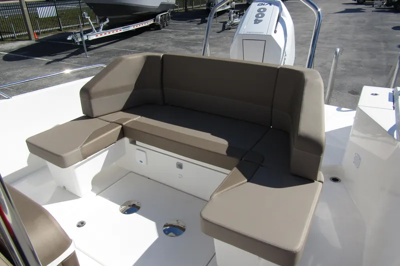 Slide: The Image of Interior of Nimbus Tender 9 boat, 2026 model, featuring comfortable seating. - 28