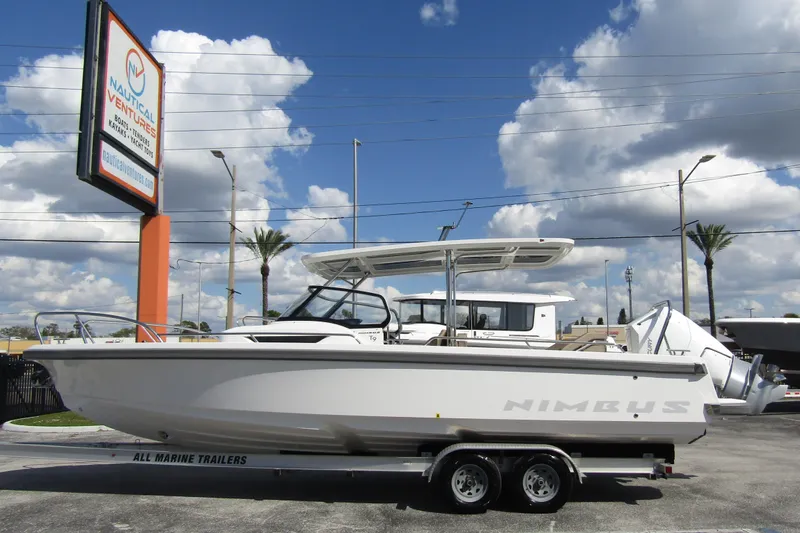 Slide: The Image of Nimbus Tender 9 boat 2026 on trailer at Nautical Ventures. - 1