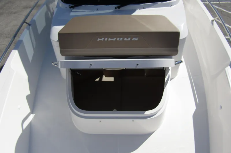 Slide: The Image of Nimbus Tender 9 2026 with open storage compartment. - 13