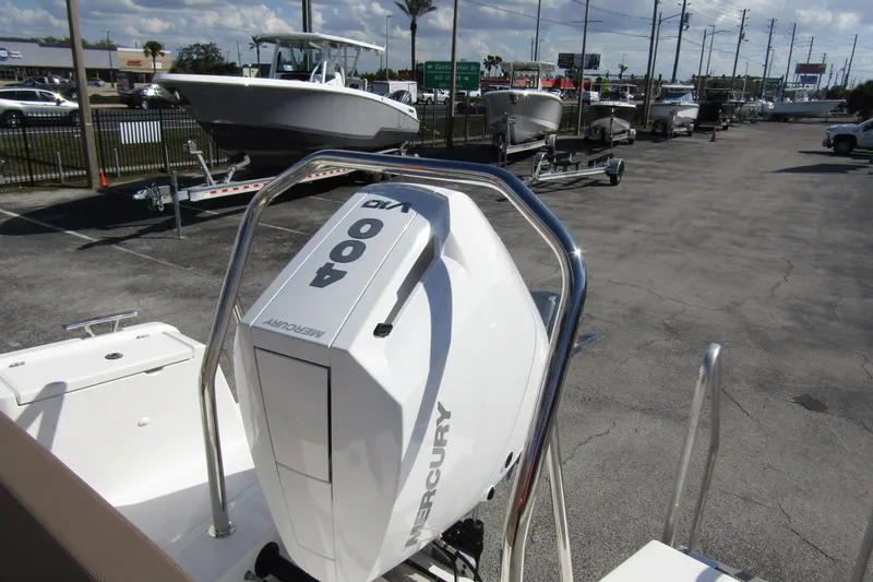 Slide: The Image of Nimbus Tender 9 with Mercury 400 HP engine, 2026 model. - 36