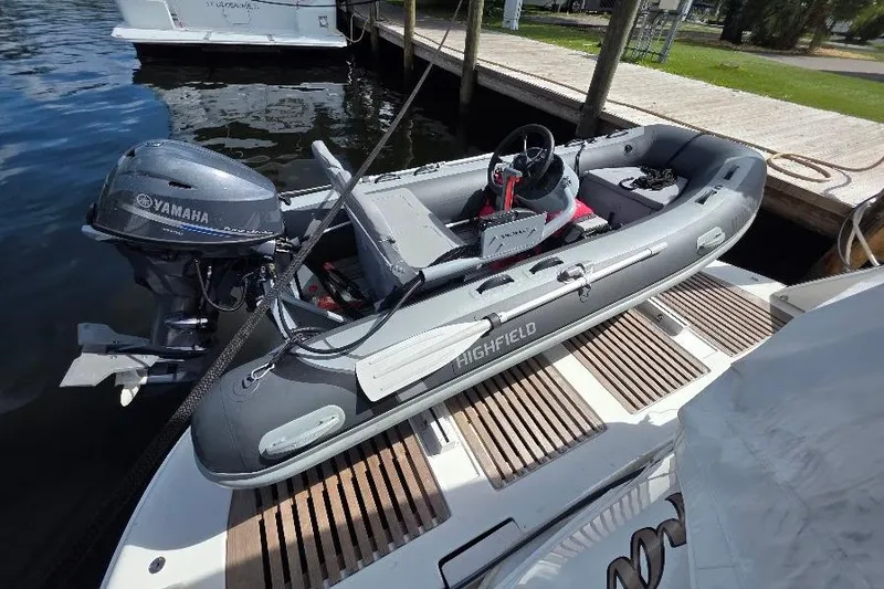 Slide: The Image of Highfield inflatable boat with Yamaha motor on Neptunus Flybridge MY 2008 yacht. - 10