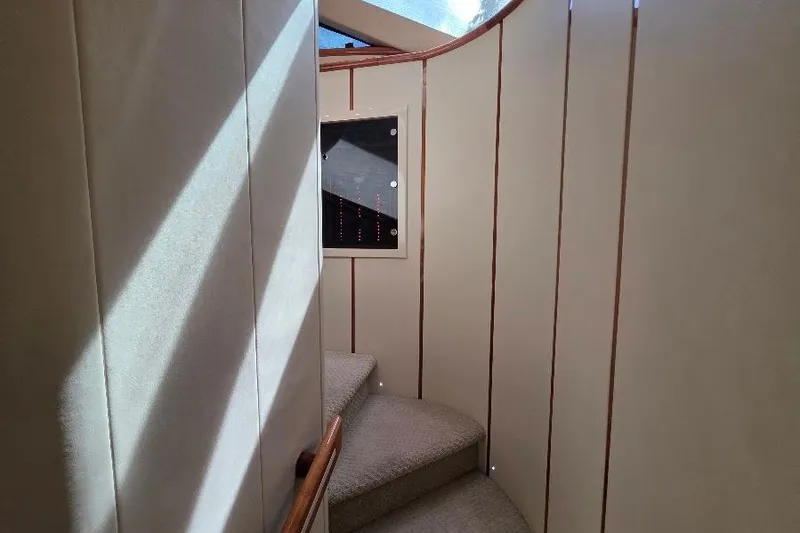Slide: The Image of Interior staircase of 2008 Neptunus Flybridge MY yacht with elegant design. - 102