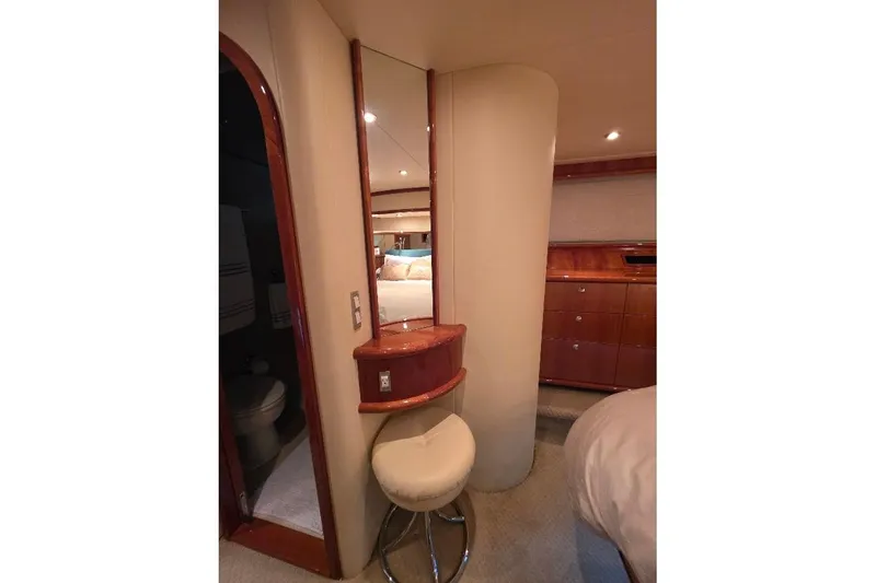 Slide: The Image of Luxurious interior of 2008 Neptunus Flybridge MY yacht with vanity and seating. - 150