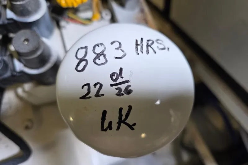 Slide: The Image of Engine component with handwritten notes, Neptunus Flybridge MY 2008. - 159