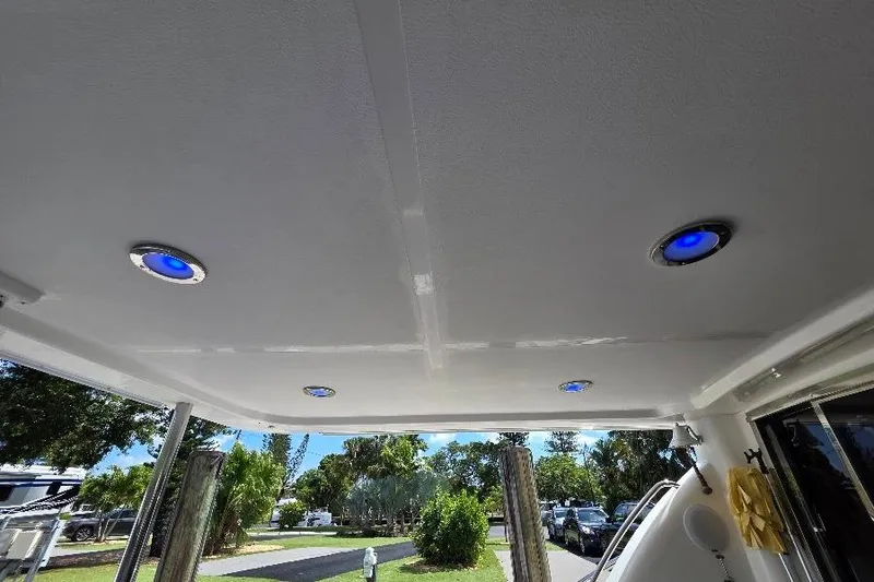 Slide: The Image of Ceiling view of 2008 Neptunus Flybridge MY with blue LED lights. - 19