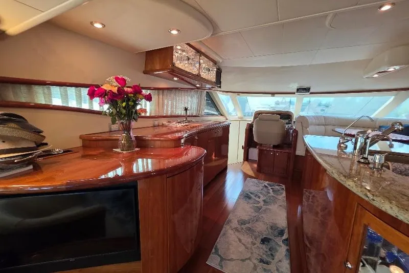 Slide: The Image of Luxurious interior of 2008 Neptunus Flybridge MY yacht with elegant wood finishes. - 49