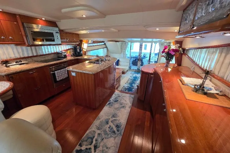 Slide: The Image of Luxurious interior of 2008 Neptunus Flybridge MY yacht with elegant wood finishes. - 87